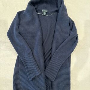Women's navy 100% cashmere Cardigan